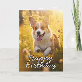 Custom Welsh Corgi Happy Birthday Kaart