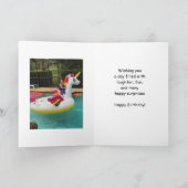 CUSTOM Wenskaart, Roze, 6e Verjaardag Kaart (Binnen)