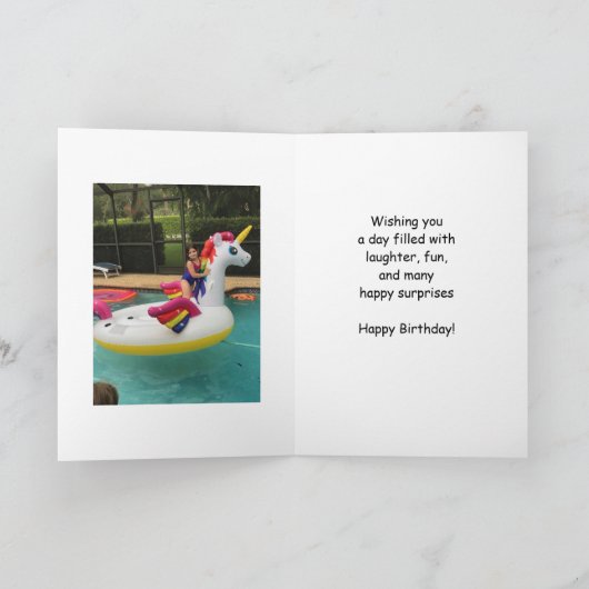 CUSTOM Wenskaart, Roze, 6e Verjaardag Kaart (Binnen)