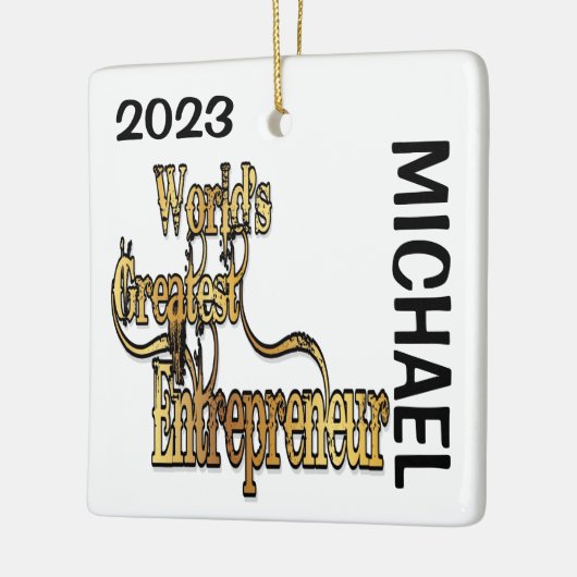 CUSTOM Werelden Grootste Ondernemer Keramisch Ornament (Links)