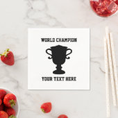 Custom wereldkampioen trofee silhouet partij servet (Insitu)