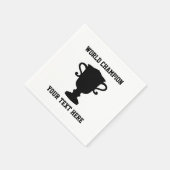 Custom wereldkampioen trofee silhouet partij servet (Hoek)
