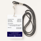 CUSTOM werknemer ID-kaart bewerkbaar marine blauw  Badge (Achterkant met draagriem)