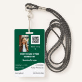 CUSTOM werknemer ID-kaart modern groen wit Badge (Voorkant met draagriem)