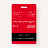 CUSTOM werknemer ID-kaart verticaal dubbelzijdig r Badge (Achterkant)