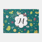 Custom Whimsical Birds and Butterflies Deurmat (Voorkant)