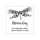Custom Whimsical Dragonfly Return-adres Rubberstempel (Afrduk)