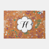 Custom Whimsical Floral Birds Deurmat (Voorkant)