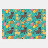 custom whimsical Labrador Retriever birthday Inpakpapier Vel (Voorkant)