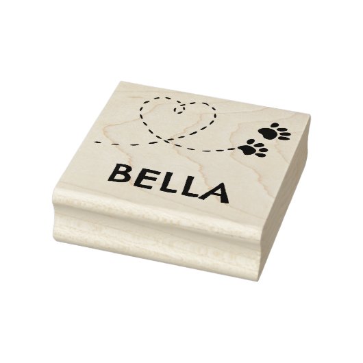 Custom Whimsical Paw Print Name Stamp Rubberstempel (Stempel)