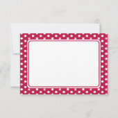 Custom Whimsical Paw Print Polka Dot Red Note Kaart (Achterkant)