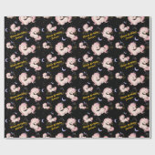 Custom Whimsical Pink Unicorn Girls Birthday | Cadeaupapier (Vlak)