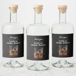 Custom Whiskey Rocks Glas Derby Likeurfles Etiket