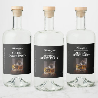 Custom Whiskey Rocks Glas Derby Likeurfles Etiket