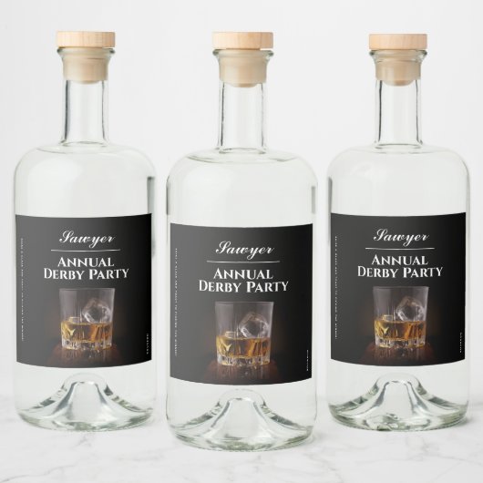 Custom Whiskey Rocks Glas Derby Likeurfles Etiket (Flessen)