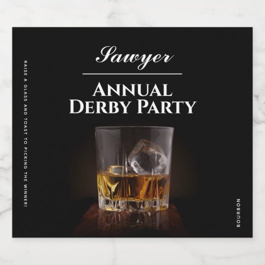 Custom Whiskey Rocks Glas Derby Likeurfles Etiket (Enkel label)