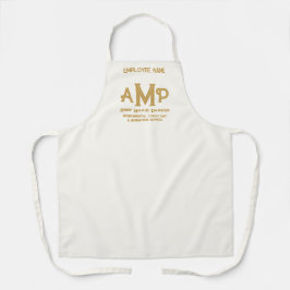 Custom White and Gold Monogram Business Schort