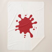 Custom White Blanket with Tomato Red Splatter Art Sherpa Deken (Voorkant)