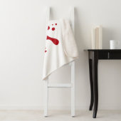 Custom White Blanket with Tomato Red Splatter Art Sherpa Deken (In situ)