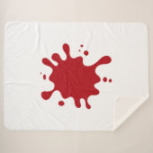 Custom White Blanket with Tomato Red Splatter Art Sherpa Deken (Voorkant (horizontaal))