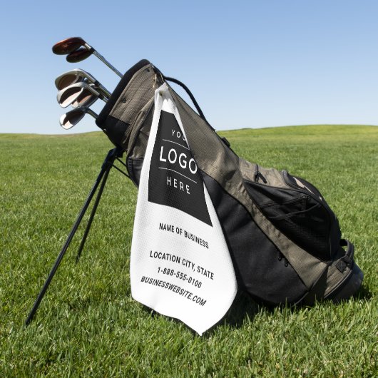 Custom White Business Logo Company Branded Golfhanddoek (Groen)