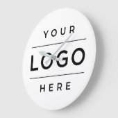 Custom White Business Logo Company Branded Grote Klok (Hoek)