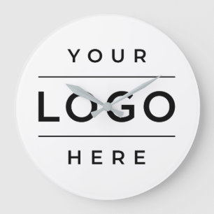 Custom White Business Logo Company Branded Grote Klok