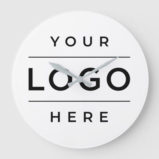 Custom White Business Logo Company Branded Grote Klok (Voorkant)