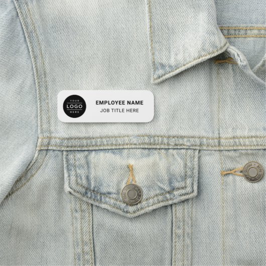 Custom White Business Logo Medewerker Naamplaatje (In situ)