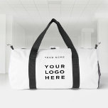 Custom White Business Logo Naam Instagram Fitness Plunjezak<br><div class="desc">Custom Logo minimal white Name Company Promotional Instagram Fitness Duffle Bag met een eenvoudige en moderne sjabloon met uw zakelijke logo, foto of afbeelding en elke gepersonaliseerde tekst. Perfect voor fitness, yoga, training, oefening. Voeg jouw namen, website of sociaalnetwerkadres toe. Geen minimum bestelling.</div>