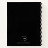 Custom White Business logo website Eenvoudig zwart Notitieboek (Achterkant)