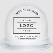 Custom White Business Name and Logo Sneeuwbol (Voorkant)
