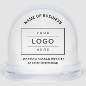Custom White Business Name and Logo Sneeuwbol (Achterkant)