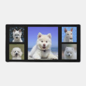 Custom White Dog Foto's op Black Desk Mat (Voorkant)