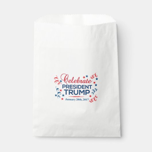 Custom White Favor Bag - Vier President Trump Bedankzakje (Voorkant)