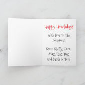 Custom White French Bulldog Christmas Floral Crown Feestdagen Kaart (Binnen)