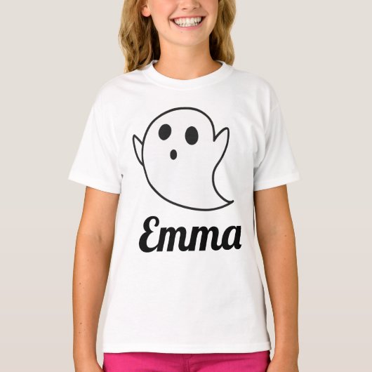 Custom White Ghost Halloween T-Shirt for Toddlers  (Voorkant)