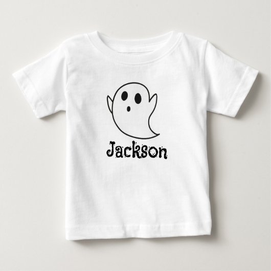 Custom White Ghost Halloween T-Shirt for Toddlers (Voorkant)