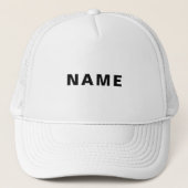 Custom White Hat Featuring Bold NAME Letter Design Trucker Pet (Voorkant)