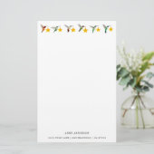 Custom White Holdidays kolibries briefpapier (Staand voorkant)