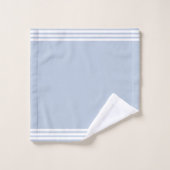 Custom White Horse & Three Stripes op Lichtblauw Bad Handdoek (Wasdoekje)