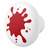 Custom White Knob with Tomato Red Splash Design Keramische Knop (Rechts)