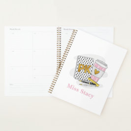Custom White Pre K Teacher School Planner