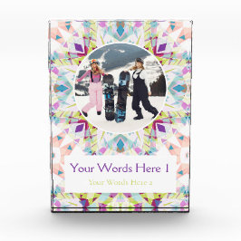 Custom White Purple Green Christmas Decor Gift Fotoblokken