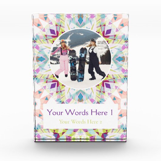 Custom White Purple Green Christmas Decor Gift Fotoblokken (Voorkant)