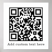 Custom White QR Code | Minimalist Text Display Poster (Voorkant)