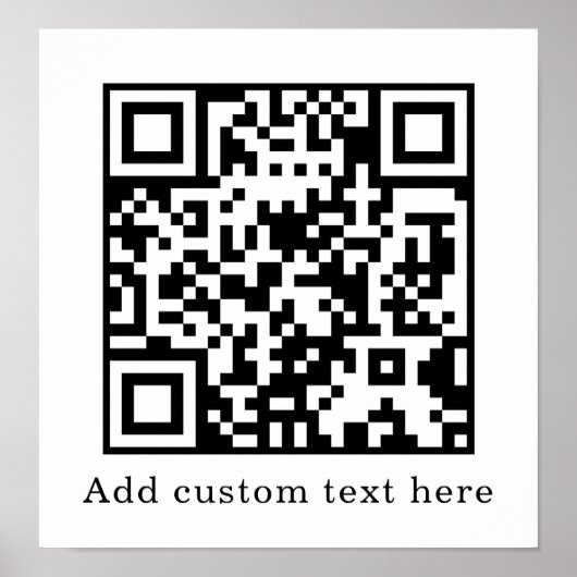 Custom White QR Code | Minimalist Text Display Poster (Voorkant)