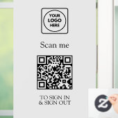 Custom White QR Sign-In | Visitor & Employee  Raamsticker (Huis)
