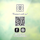 Custom White QR | Social Media Connect Display Raamsticker (Vel 3)