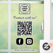 Custom White QR | Social Media Connect Display Raamsticker (Huis)
